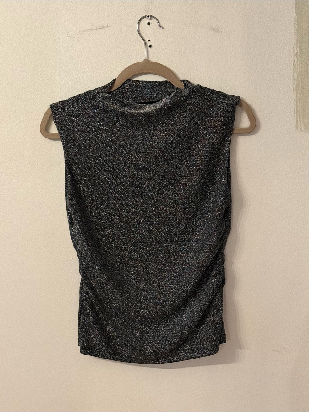 Z Supply Metallic Shimmer Knit Top - Black with Silver Sparkle